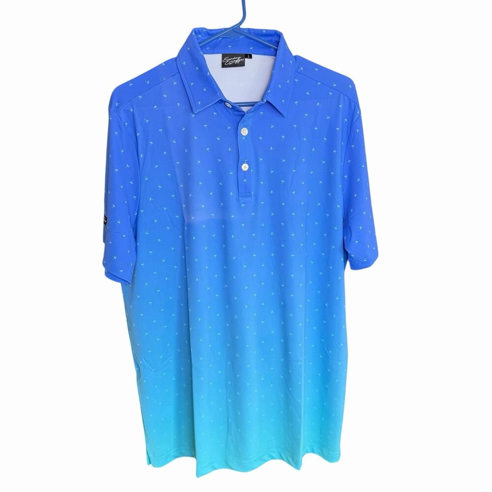 Sunday Swagger Palmer Polo Men's Golf Shirt Blue Ombré L Athleisure Athletic